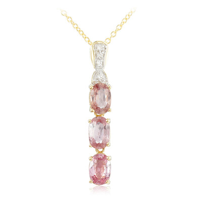 Collier en or et Saphir Padparadscha non chauffé (AMAYANI)