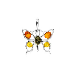 Pendentif en argent et Ambre baltique