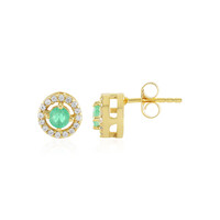 Boucles d'oreilles en argent et Emeraude de Russie