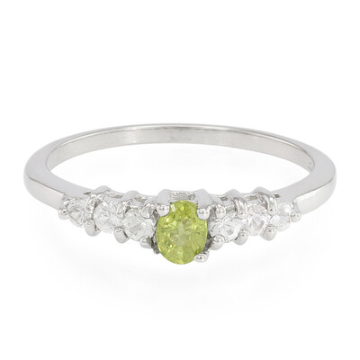 Bague en argent et Saphir vert