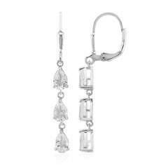 Boucles d'oreilles en argent et Topaze blanche