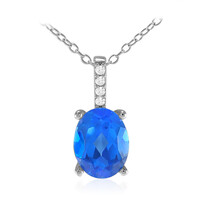 Collier en argent et Topaze Bleue Indigo