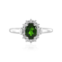 Bague en argent et Diopside de Russie
