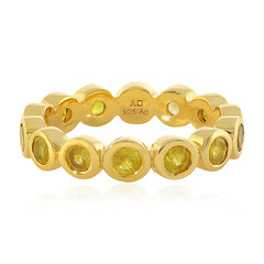 Bague en argent et Saphir jaune de Madagascar