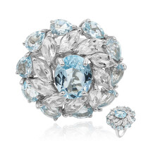 Bague en argent et Topaze bleu ciel