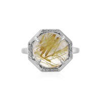 Bague en argent et Quartz rutile (Cheveux de Vénus)