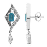 Boucles d'oreilles en argent et Apatite bleue