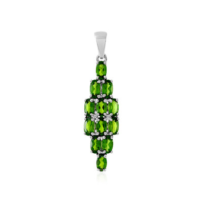 Pendentif en argent et Diopside de Russie