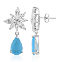 Boucles d'oreilles en argent et Quartz bleu pastel