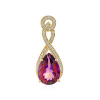 Pendentif en argent et Topaze mystique pourpre