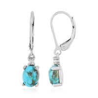 Boucles d'oreilles en argent et Turquoise bleue de Mohavie