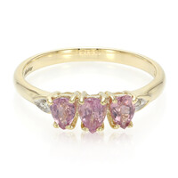 Bague en or et Saphir Padparadscha non chauffé