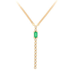 Collier en or et Emeraude de Colombie