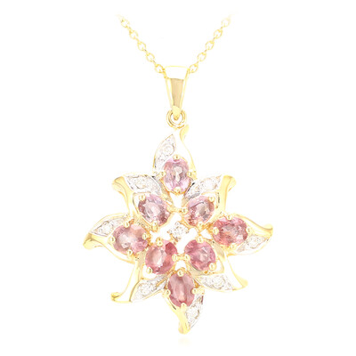 Collier en or et Saphir Padparadscha non chauffé (AMAYANI)