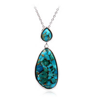 Collier en argent et Turquoise cuivrée bleue (Faszination Türkis)