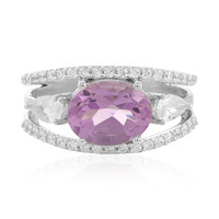 Bague en argent et Améthyste Rose de France