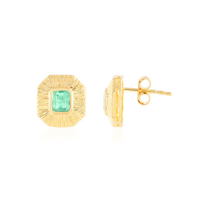 Boucles d'oreilles en argent et Emeraude de Colombie