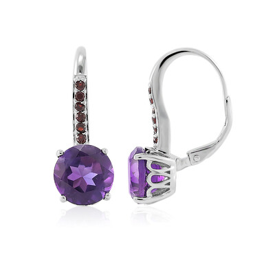Boucles d'oreilles en argent et Améthyste de Zambie