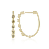 Boucles d'oreilles en or et Diamant champagne SI1