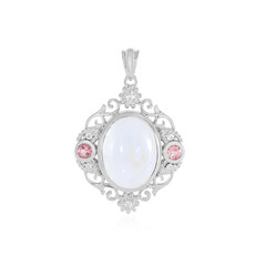 Pendentif en argent et Pierre de Lune arc-en-ciel