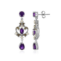 Boucles d'oreilles en argent et Améthyste de Zambie