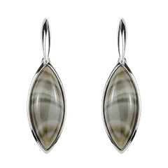 Boucles d'oreilles en argent et Silex des Monts Sainte-Croix