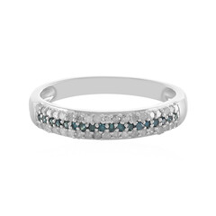 Bague en argent et Diamant bleu I4