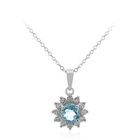 Collier en argent et Topaze bleu ciel