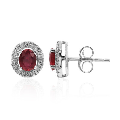 Boucles d'oreilles en or et Rubis AAA du Mozambique