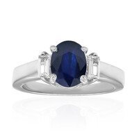 Bague en argent et Saphir bleu