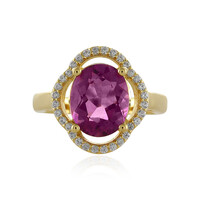 Bague en argent et Fluorite rose du Mexique