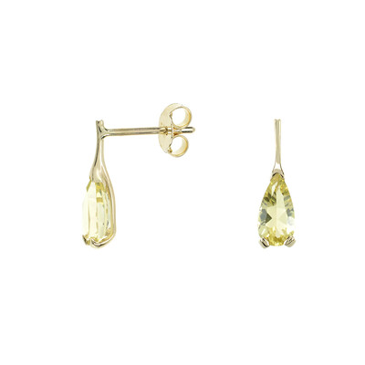 Boucles d'oreilles en or et Citrine jaune citron (dagen)