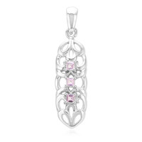 Pendentif en argent et Saphir rose de Ceylan
