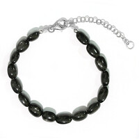 Bracelet en argent et Diopside étoilé d'Inde