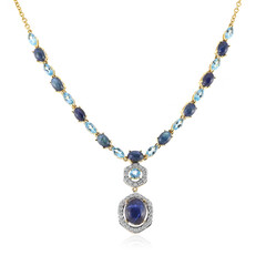 Collier en argent et Saphir étoilé bleu
