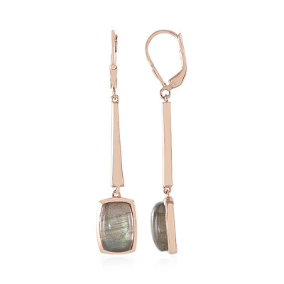 Boucles d'oreilles en argent et Labradorite verte de Maniry (KM by Juwelo)