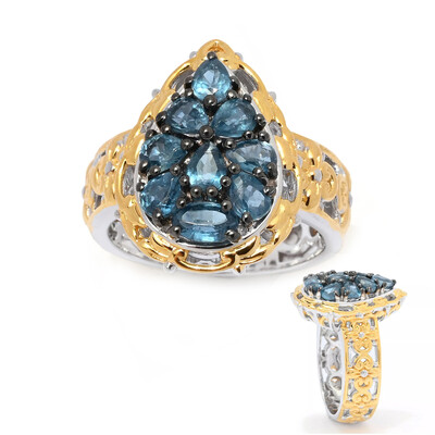 Bague en argent et Kyanite bleu pétrole (Gems en Vogue)