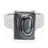 Bague pour homme en argent et Psilomélane