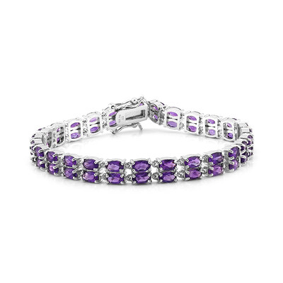 Bracelet en argent et Améthyste de Zambie