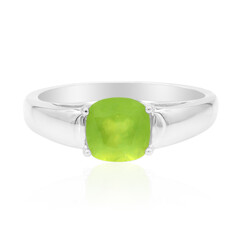 Bague en argent et Opale verte du Brésil