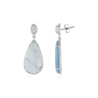 Boucles d'oreilles en argent et Aigue-marine