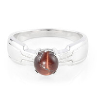 Bague pour homme en argent et Œil-de-tigre rouge