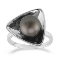 Bague en argent et Perle de culture de Tahiti (TPC)