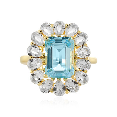 Bague en argent et Topaze bleu ciel