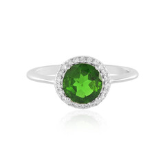 Bague en argent et Diopside de Russie
