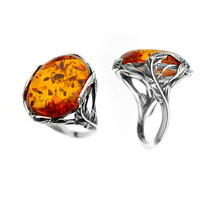 Bague en argent et Ambre baltique
