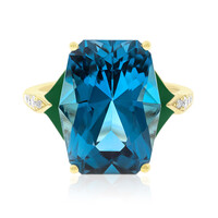 Bague en or et Topaze bleu de Londres