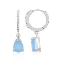 Boucles d'oreilles en argent et Calcédoine bleue