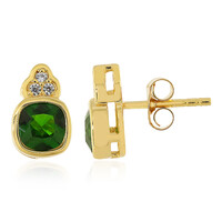 Boucles d'oreilles en argent et Diopside de Russie