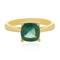 Bague en argent et Fluorite bleu pétrole de Belgique